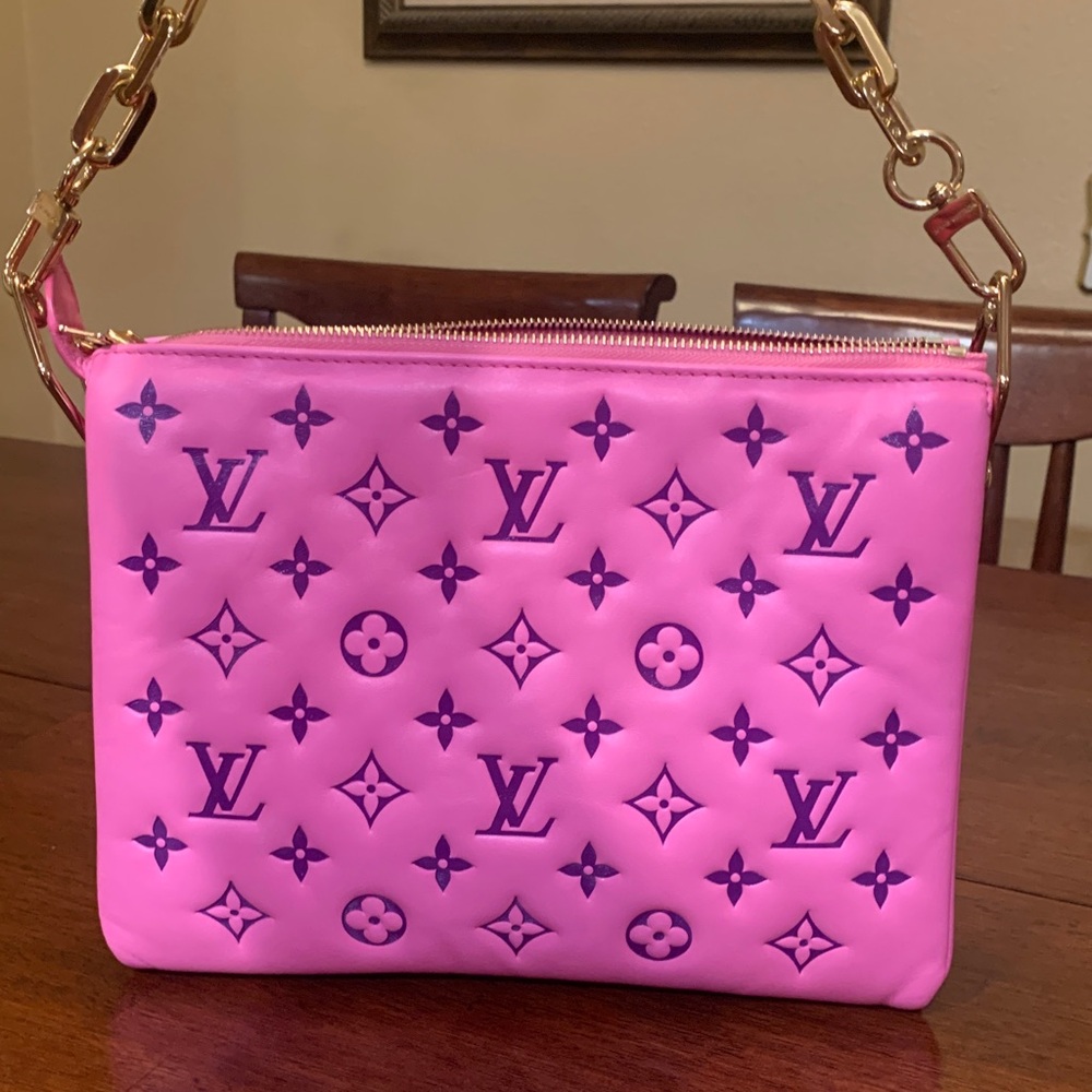 Authentic Rare coussin colors Louis Vuitton limited ed purse w/ golden chain.